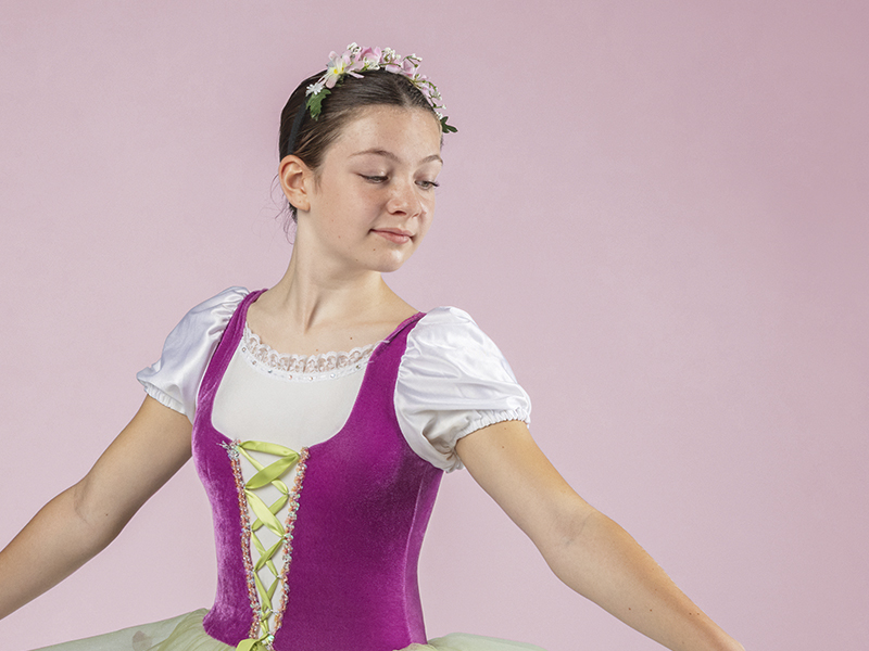 Ottawa Dance Centre School - Kathryn Chapman in romantic ballet costume and floral headpiece